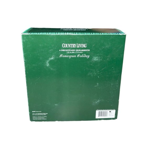 2 Country Living Homespun Holiday Christmas Ornaments Patchwork Style 2.8D - Picture 10 of 12